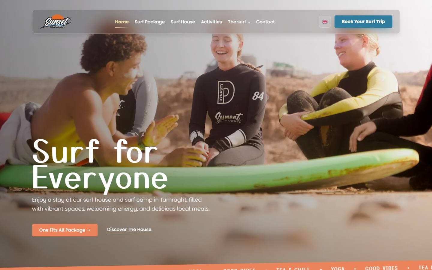 Sunset Surf House — homepage